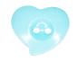 Preview: Kids button as heart made of plastic in light blue 13 mm 0,51 inch
